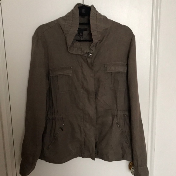 Khaki linen jacket - Picture 1 of 6